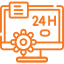 Icon representing 24/7 proactive threat monitoring for continuous protection of IT environments