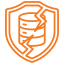 Icon of a shield with a crack, representing a security breach or vulnerability