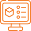 Icon of a computer monitor displaying a cube and list items, symbolizing Hardware Procurement