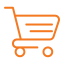 Icon of a shopping cart, representing e-commerce or Hardware Procurement